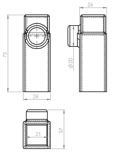 Red Plastic end cover of busbar to protect from dust 