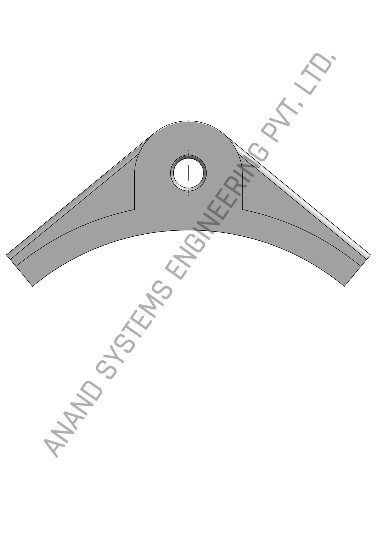 Main view of 150mm Brake Shoe with Liner Assembly
