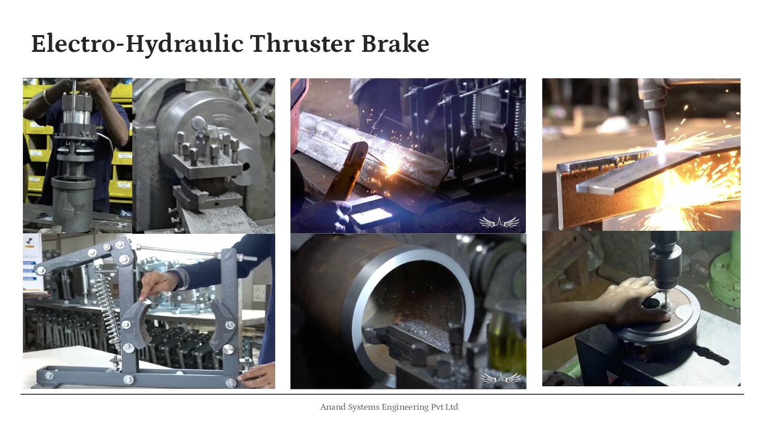 Side view of an Electro-Hydraulic Thruster Brake system