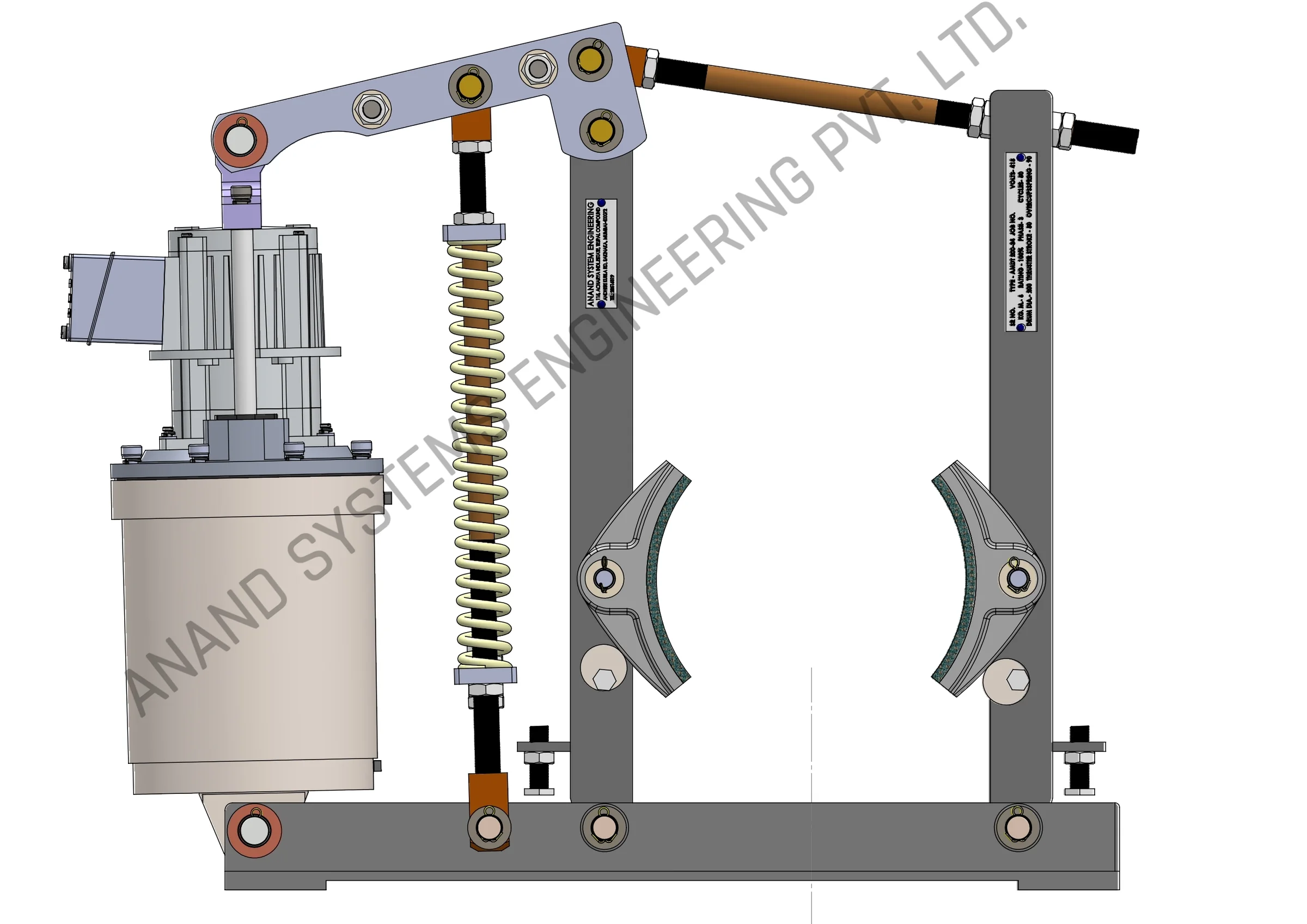 MDT 200-34 Mill Duty Thruster Brake 3D Model for 200mm drums