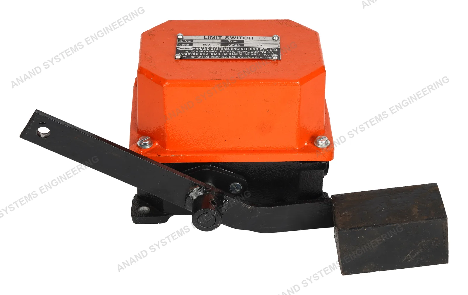 Anand gravity limit switch in the IP55 enclosure with counterweight lever