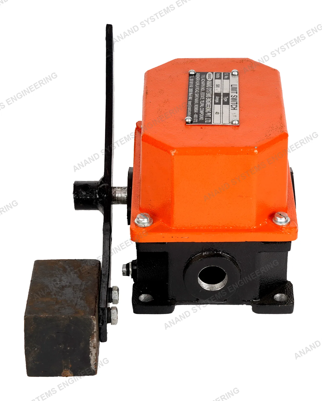 Anand gravity limit switch IP55 enclosure showing cable entry