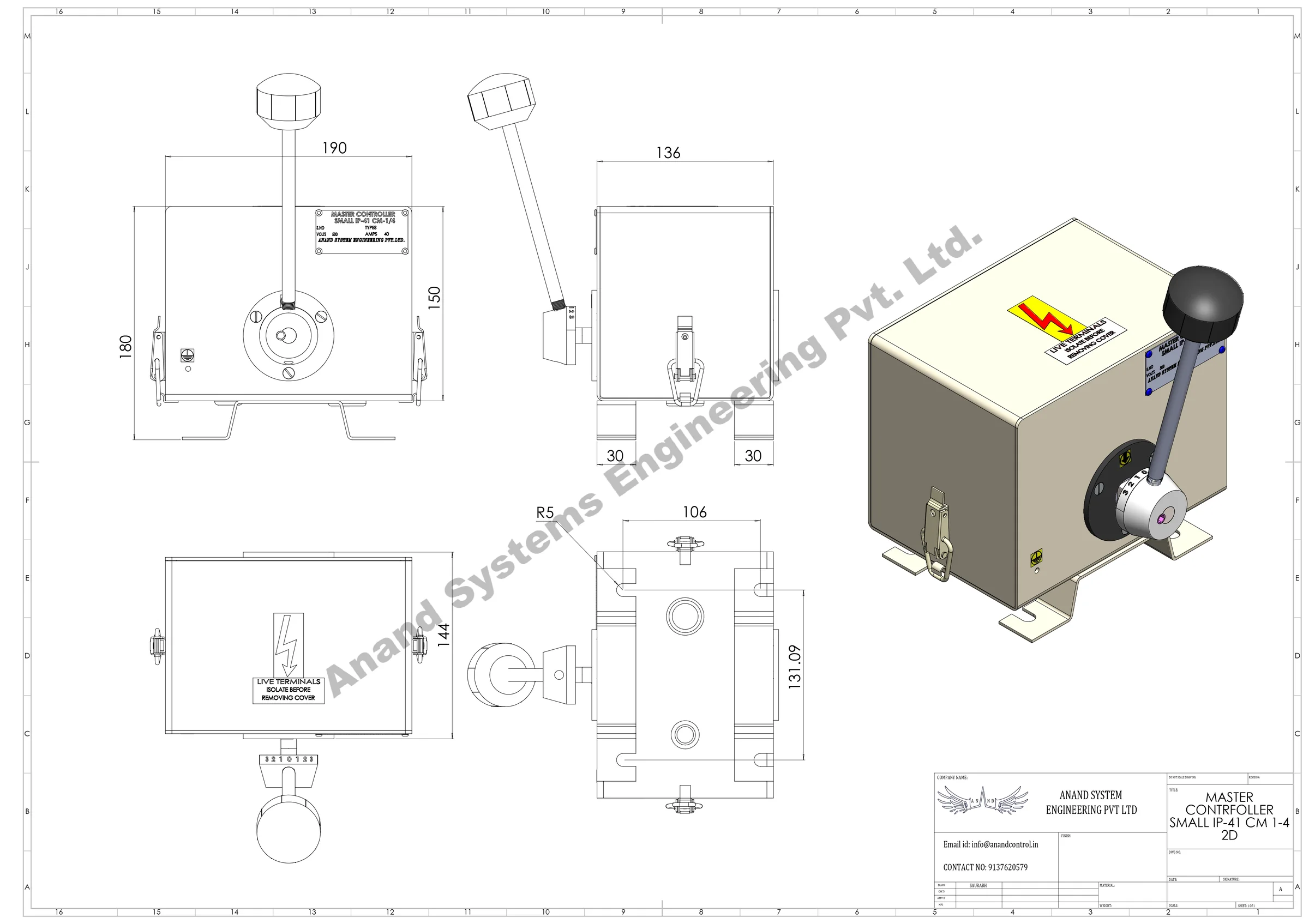 Technical Drawing of Master Controller