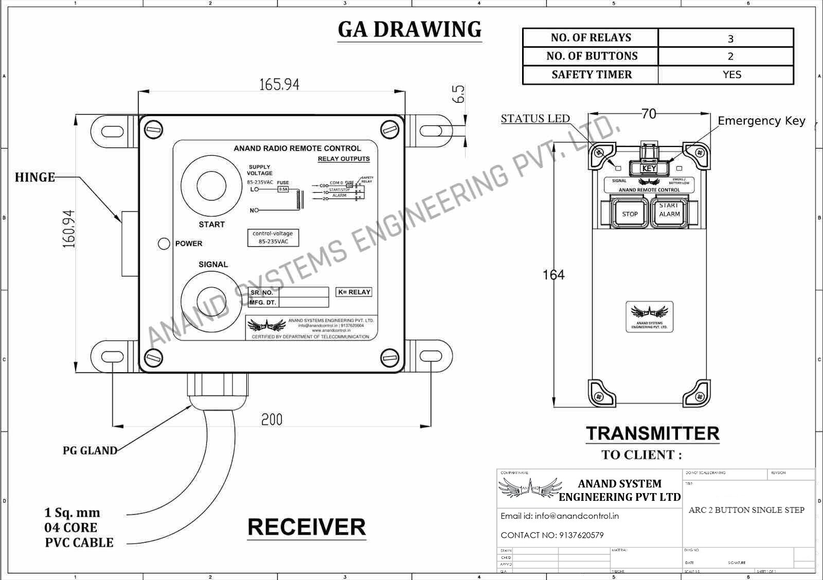 ARC 2 Button 1 Speed GA Drawing