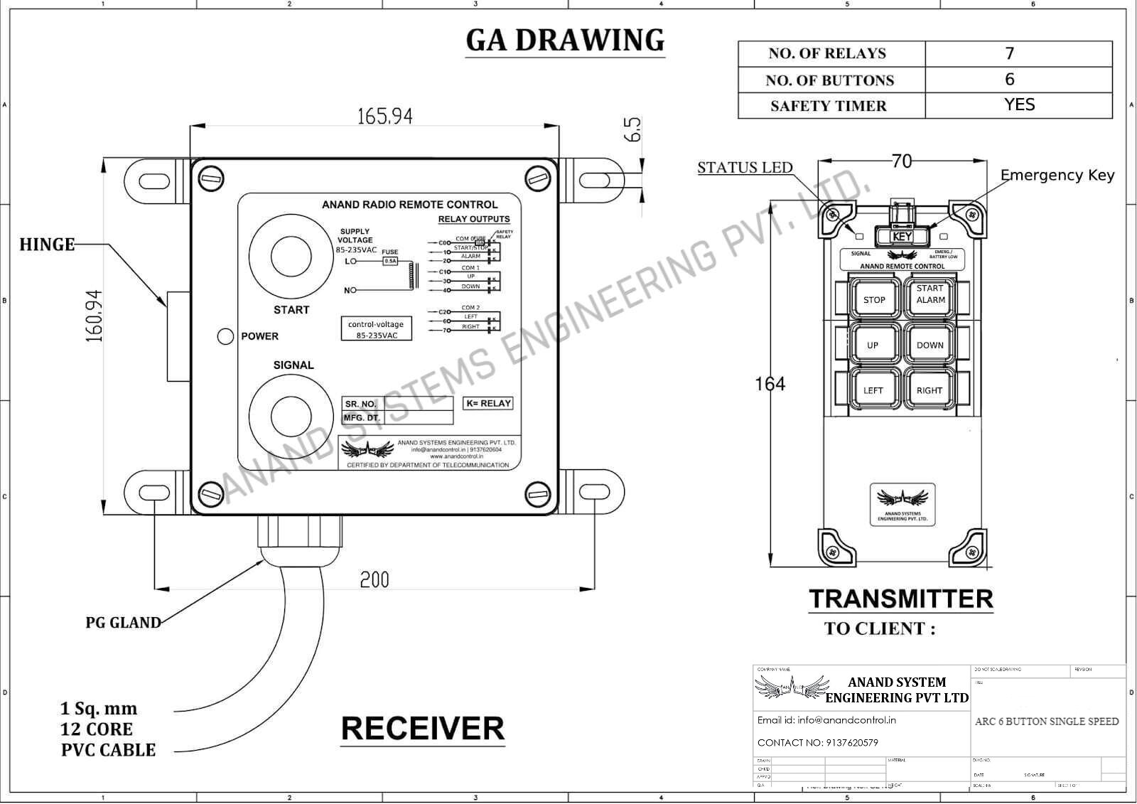 ARC 6 Button 1 Speed GA Drawing