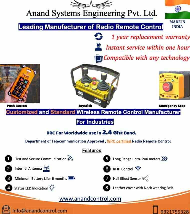 Joystcik Radio Remote Controls For Cranes